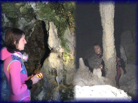 Tropfsteinhöhle im Tauchanzug